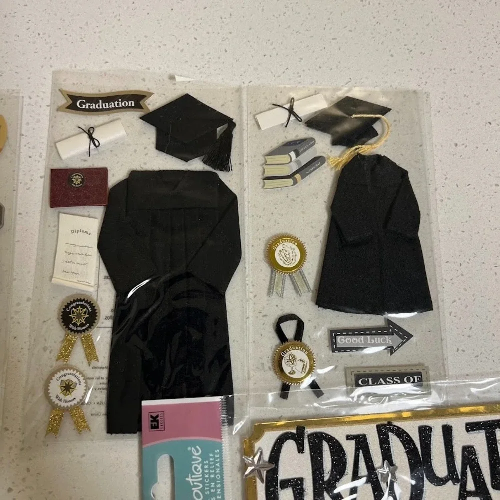 Vintage Jolee's Boutique Graduation Theme Scrapbook Sticker Sheets Lot‎